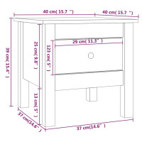 Produktbild för Sidobord 40x40x39 cm massivt furuträ