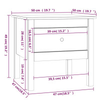 Produktbild för Sidobord 2 st vit 50x50x49 cm massivt furuträ