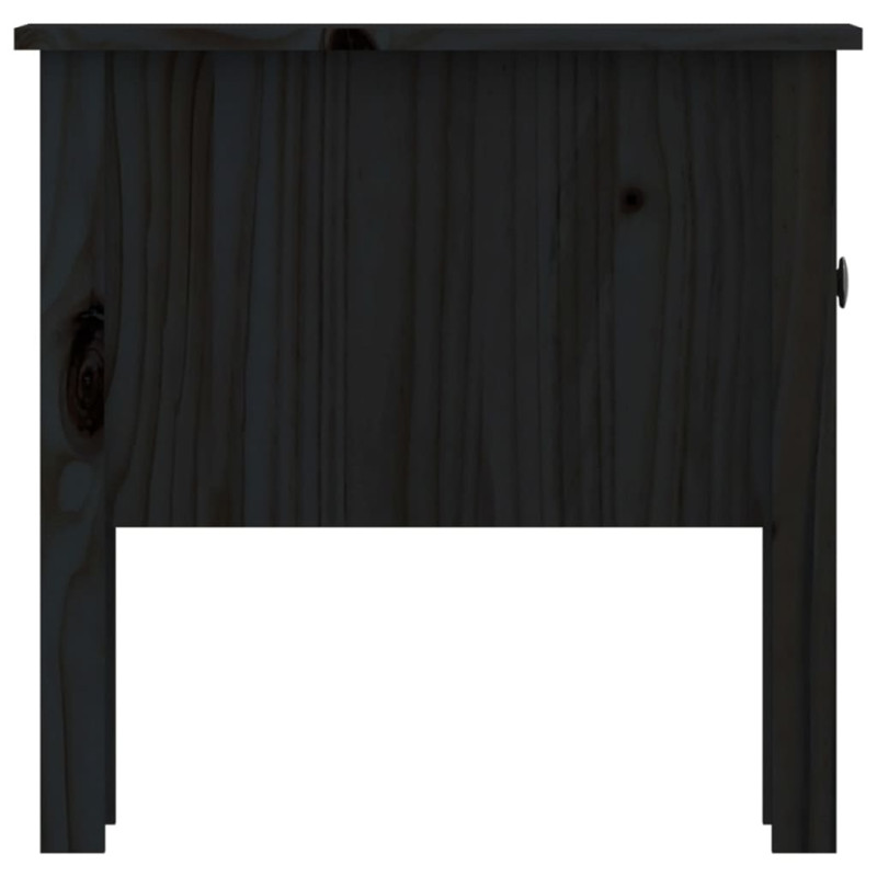 Produktbild för Sidobord 2 st svart 50x50x49 cm massivt furuträ