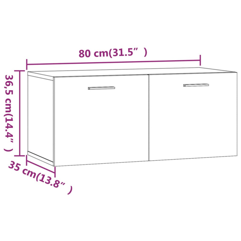 Produktbild för TV-bänk grå sonoma 80x35x36,5 cm konstruerat trä