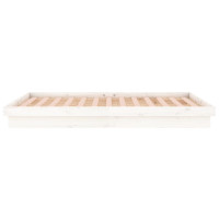 Produktbild för Sängram LED vit 180x200 cm massivt trä