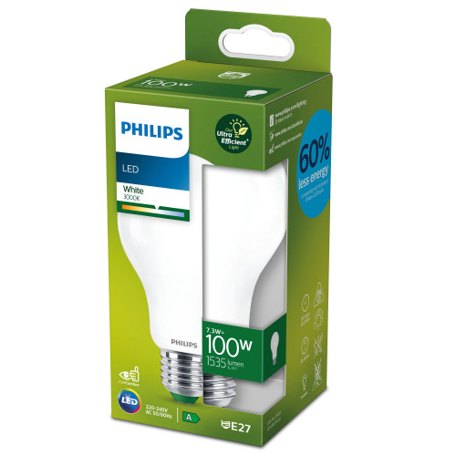 Philips LED E27 Normal 100W Frostad 1535lm 3000K Energiklass A