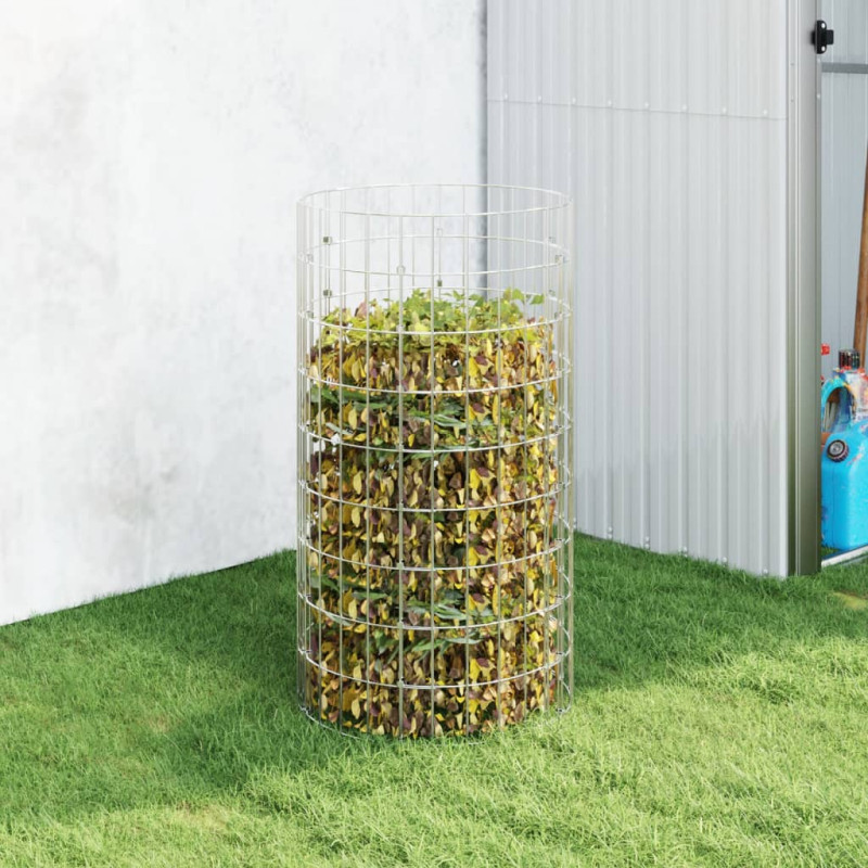 Produktbild för Kompost Ø50x100 cm galvaniserat stål