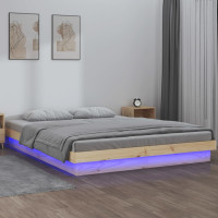 Produktbild för Sängram LED 120x190 cm massivt trä