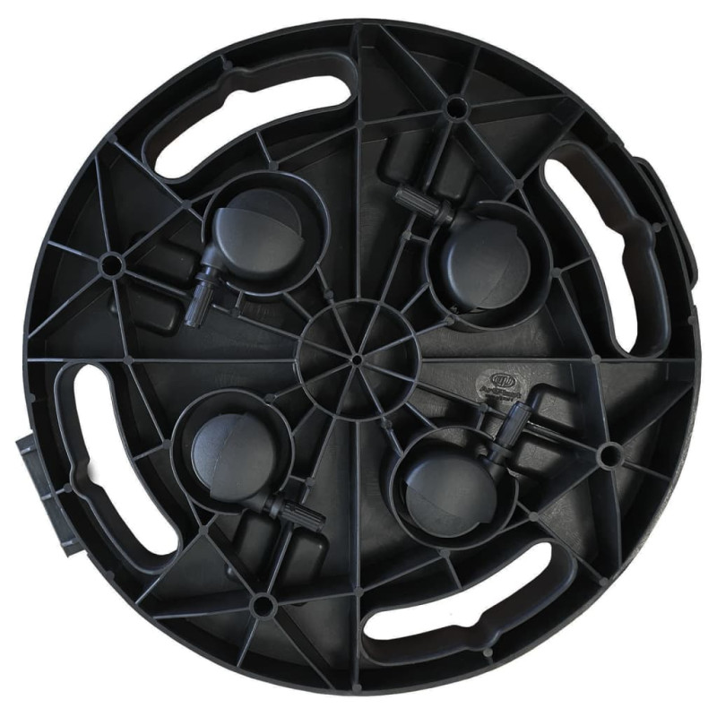Produktbild för Blomvagnar med hjul 2 st diameter 30 cm svart 170 kg