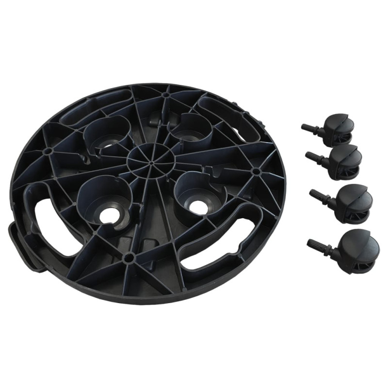 Produktbild för Blomvagnar med hjul 2 st diameter 30 cm svart 170 kg