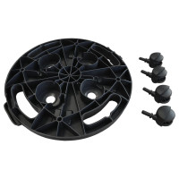 Produktbild för Blomvagnar med hjul 3 st diameter 30 cm svart 170 kg