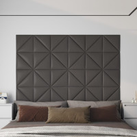 Produktbild för Väggpaneler 12 st grå 30x30 cm konstläder 0,54 m²