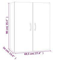 Produktbild för Väggskåp svart 69,5x34x90 cm konstruerat trä