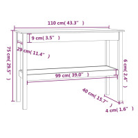 Produktbild för Konsolbord grå 110x40x75 cm massiv furu