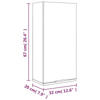 Produktbild för Badrumsskåp väggmonterat grå sonoma 32x20x67 cm