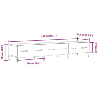 Produktbild för Tv-bänk rökfärgad ek 150x34,5x30 cm konstruerat trä