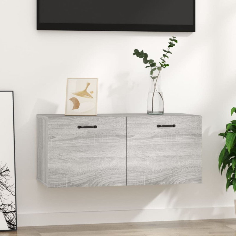 Produktbild för TV-bänk grå sonoma 80x35x36,5 cm konstruerat trä