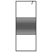 Produktbild för Duschvägg svart 80x195 cm klart ESG-glas