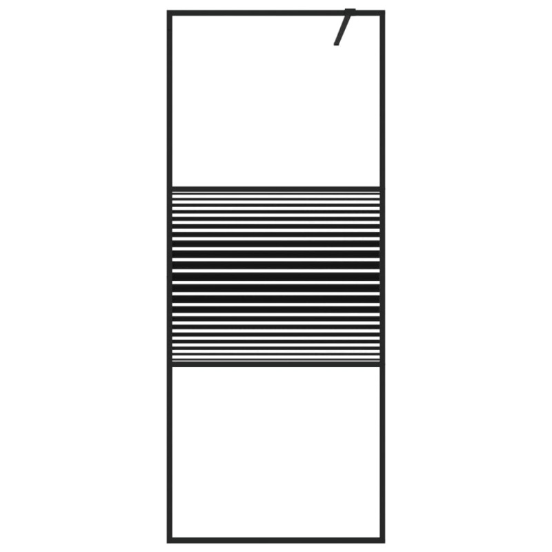 Produktbild för Duschvägg svart 80x195 cm klart ESG-glas