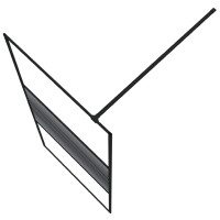 Produktbild för Duschvägg svart 90x195 cm klart ESG-glas