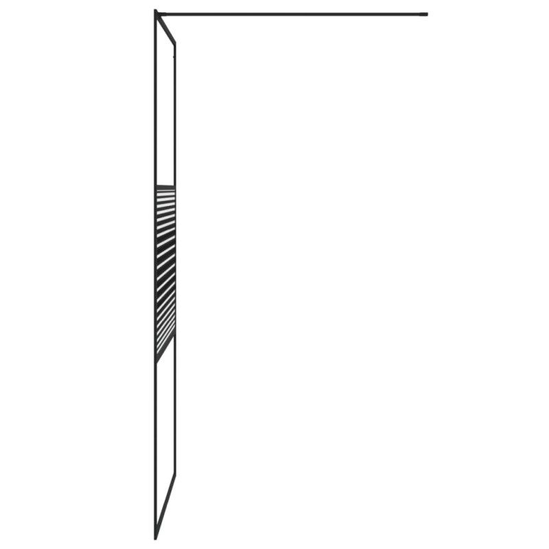 Produktbild för Duschvägg svart 100x195 cm klart ESG-glas