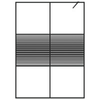Produktbild för Duschvägg svart 140x195 cm klart ESG-glas