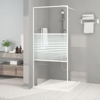 Produktbild för Duschvägg vit 90x195 cm klart ESG-glas