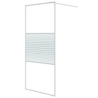 Produktbild för Duschvägg vit 90x195 cm klart ESG-glas