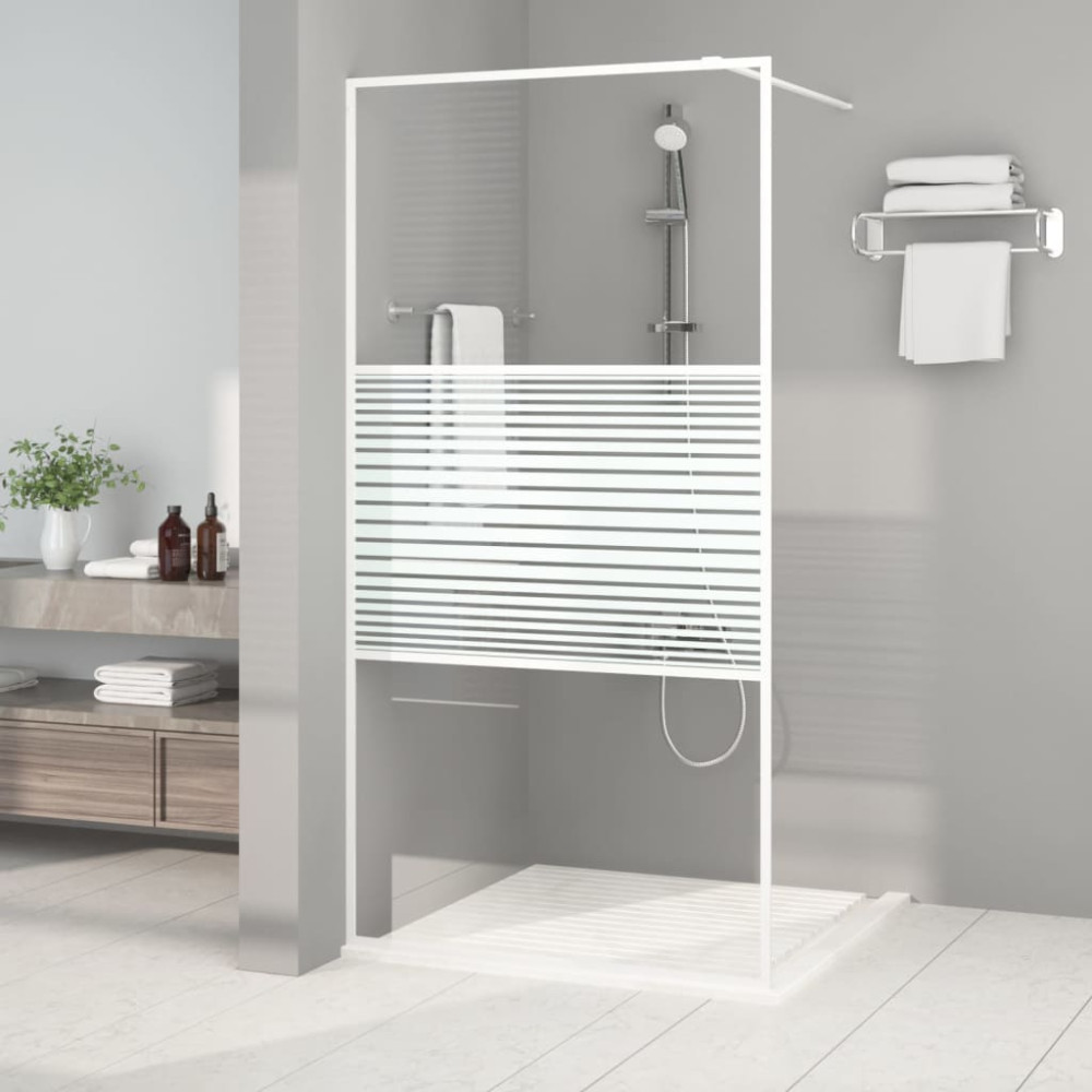 Produktbild för Duschvägg vit 100x195 cm klart ESG-glas