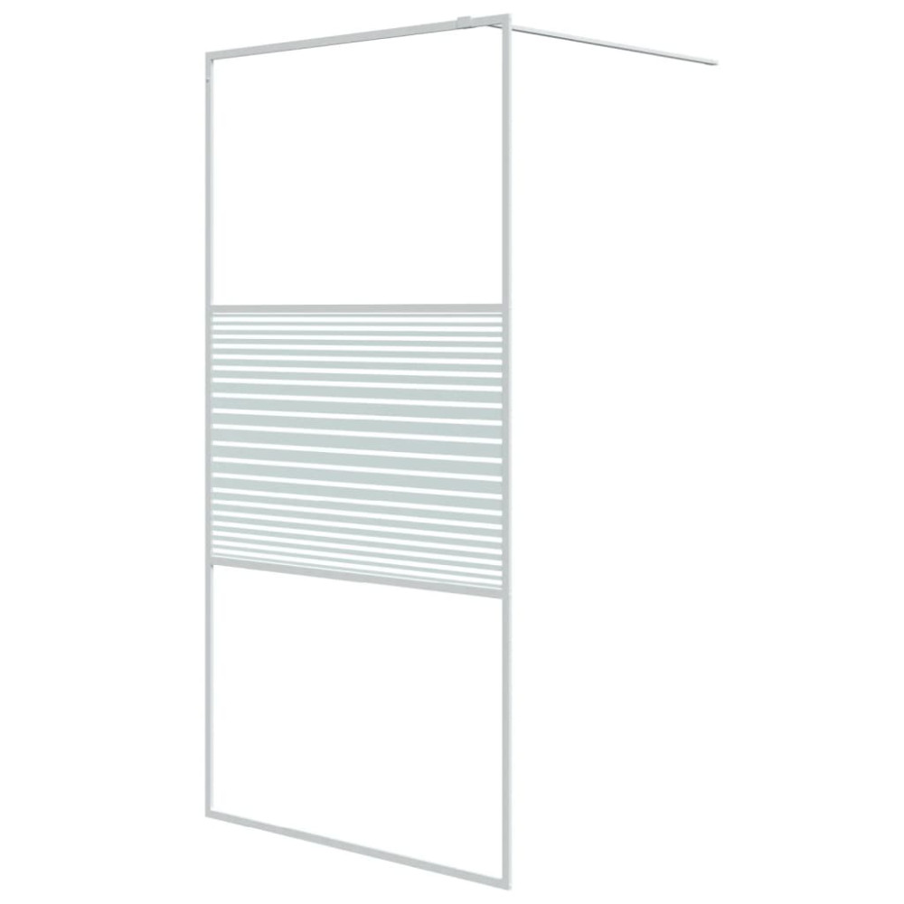 Produktbild för Duschvägg vit 100x195 cm klart ESG-glas