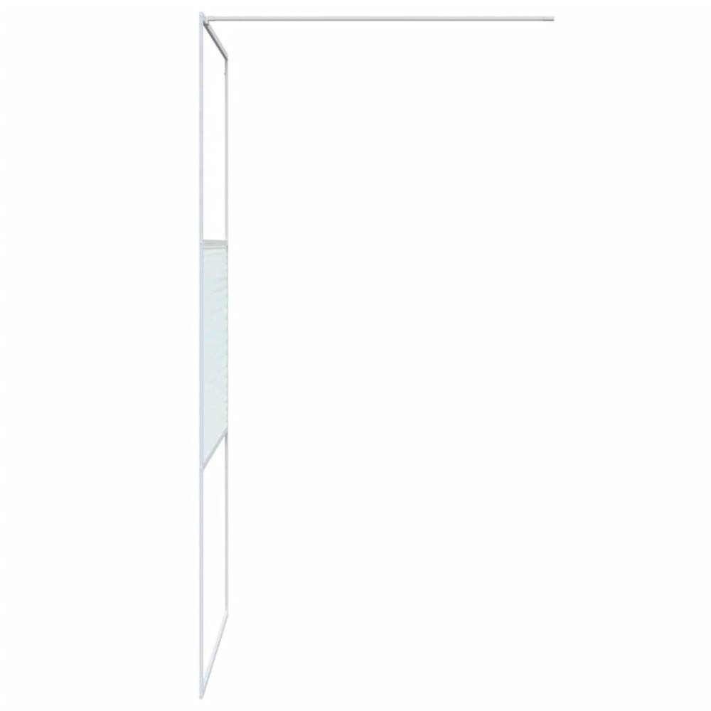 Produktbild för Duschvägg vit 100x195 cm klart ESG-glas