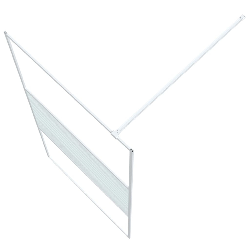 Produktbild för Duschvägg vit 100x195 cm klart ESG-glas
