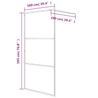 Produktbild för Duschvägg vit 100x195 cm klart ESG-glas