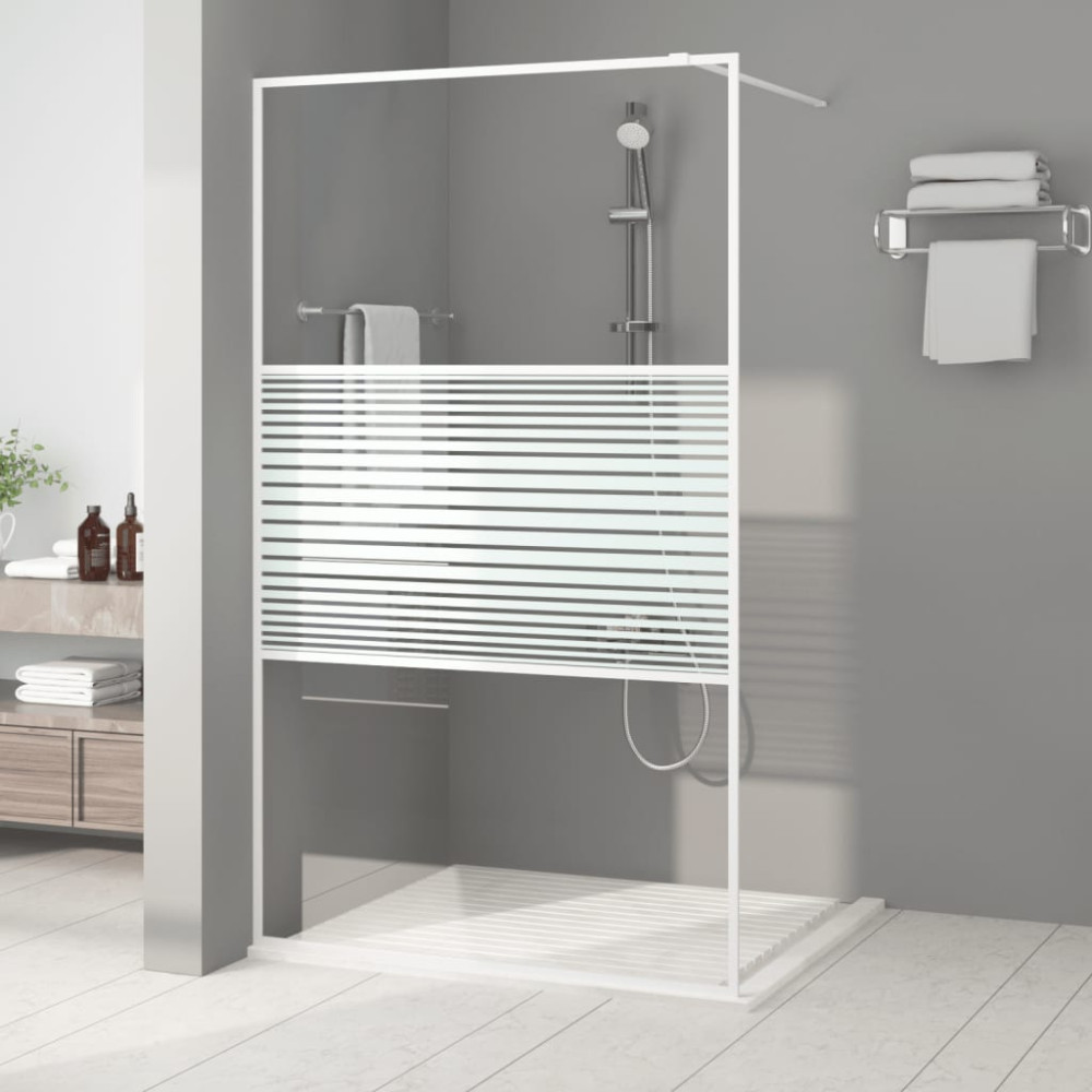 Produktbild för Duschvägg vit 115x195 cm klart ESG-glas