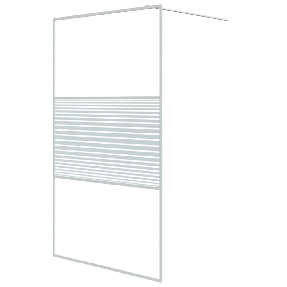 Produktbild för Duschvägg vit 115x195 cm klart ESG-glas