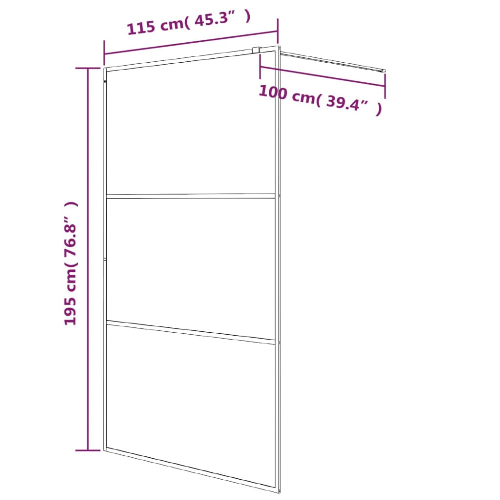 Produktbild för Duschvägg vit 115x195 cm klart ESG-glas