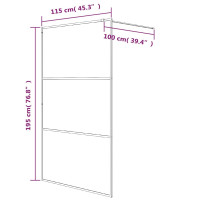 Produktbild för Duschvägg vit 115x195 cm klart ESG-glas