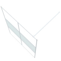 Produktbild för Duschvägg vit 140x195 cm klart ESG-glas