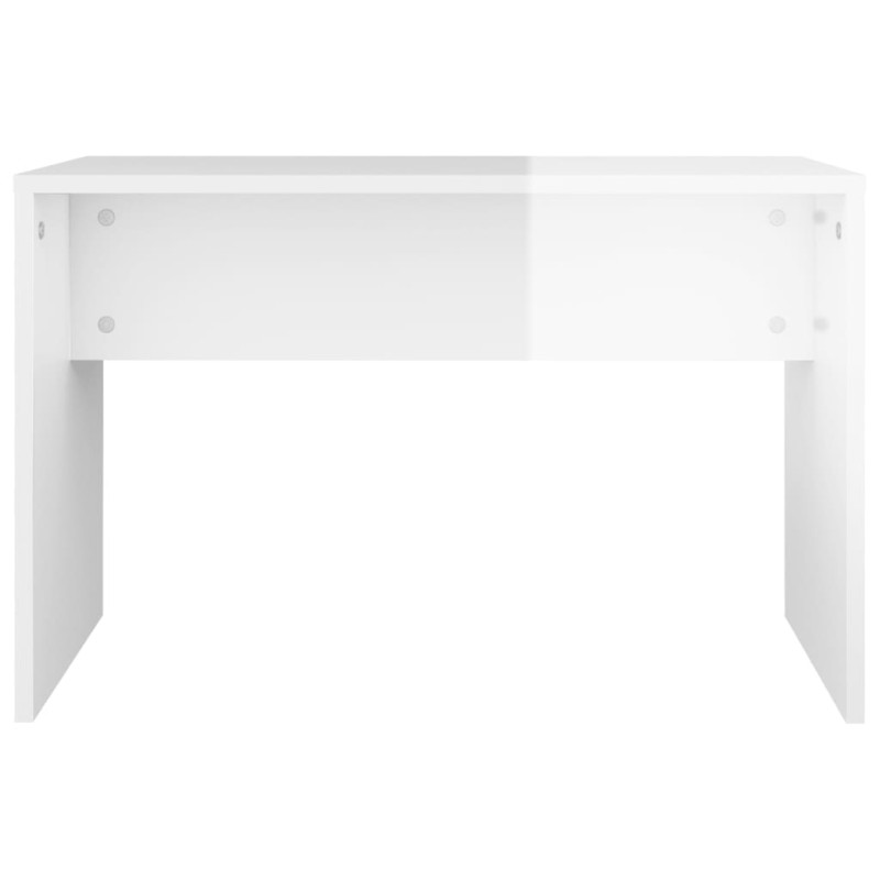 Produktbild för Sminkbord set vit högglans 96x40x142 cm