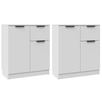 Produktbild för Skänk 2 delar vit 60x30x70 cm konstruerat trä