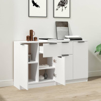 Produktbild för Skänk 2 delar vit 60x30x70 cm konstruerat trä