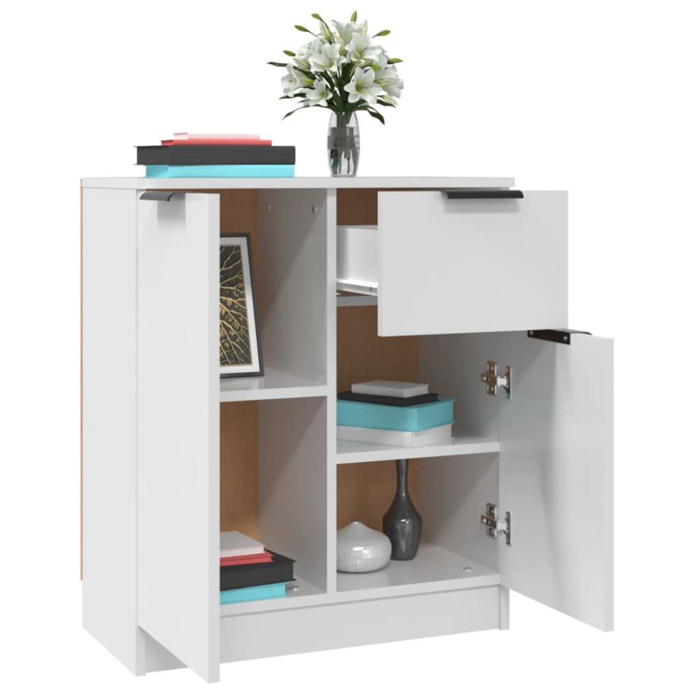Produktbild för Skänk 2 delar vit 60x30x70 cm konstruerat trä