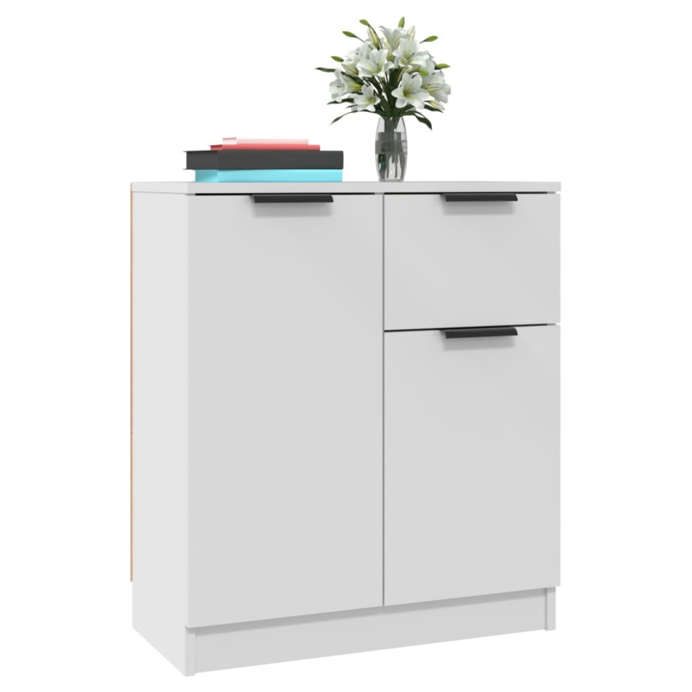 Produktbild för Skänk 2 delar vit 60x30x70 cm konstruerat trä