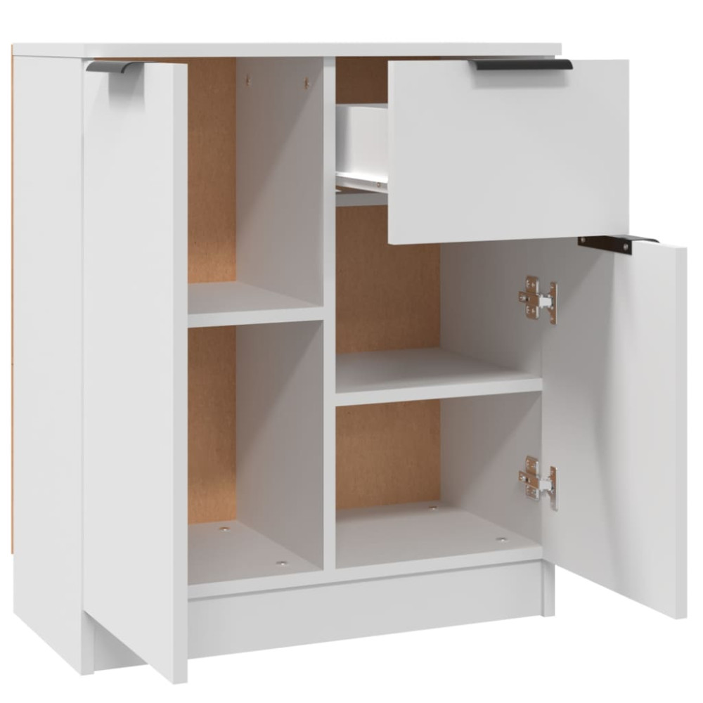 Produktbild för Skänk 2 delar vit 60x30x70 cm konstruerat trä