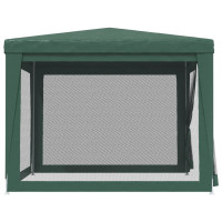 Produktbild för Partytält med 4 sidoväggar i nät 3x3 m HDPE grön