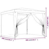 Miniatyr av produktbild för Partytält med 4 sidoväggar i nät 3x3 m HDPE antracit