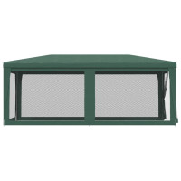 Produktbild för Partytält med 6 sidoväggar i nät 3x6 m HDPE grön