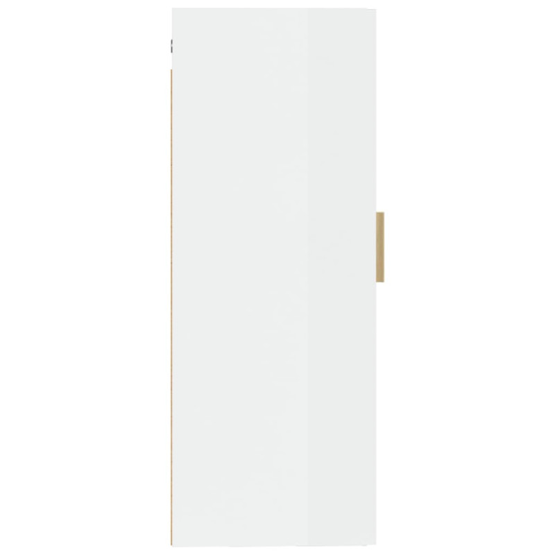 Produktbild för Väggskåp vit högglans 35x34x90 cm konstruerat trä