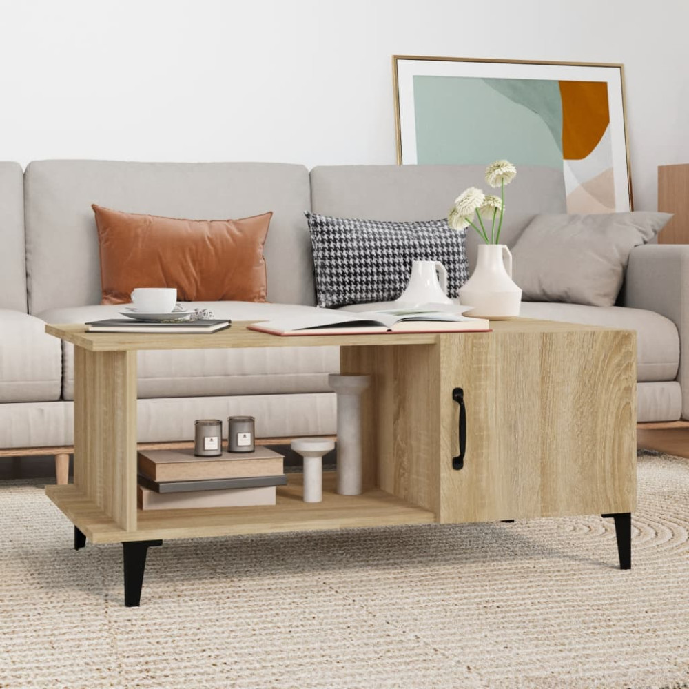Produktbild för Soffbord sonoma-ek 90x50x40 cm konstruerat trä