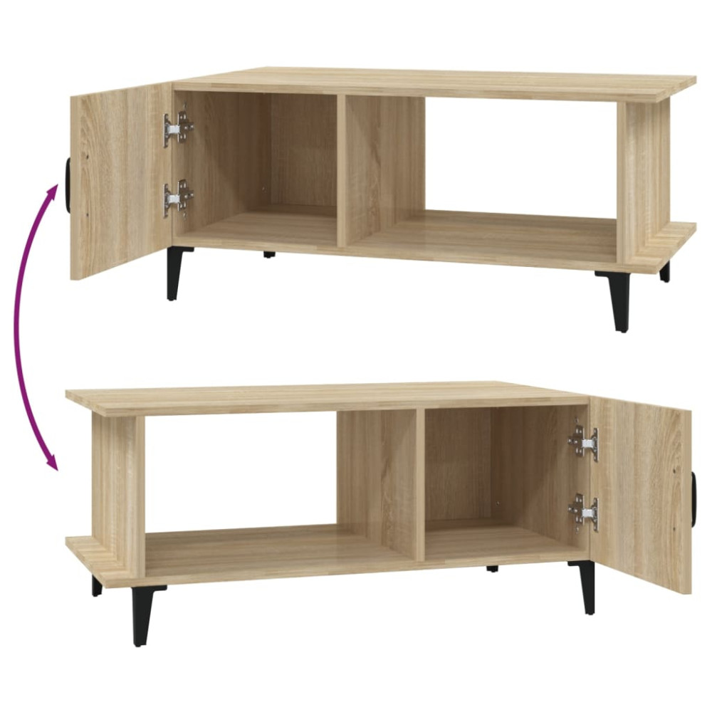 Produktbild för Soffbord sonoma-ek 90x50x40 cm konstruerat trä
