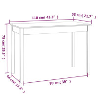 Miniatyr av produktbild för Matbord 110x55x75 cm massivt furuträ