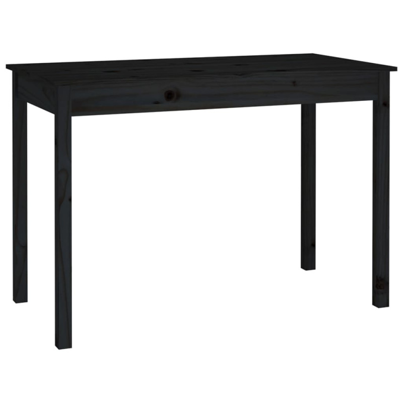 Produktbild för Matbord svart 110x55x75 cm massivt furuträ