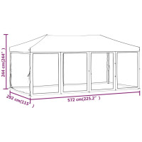 Produktbild för Hopfällbart partytält med sidoväggar gräddvit 3x6 m
