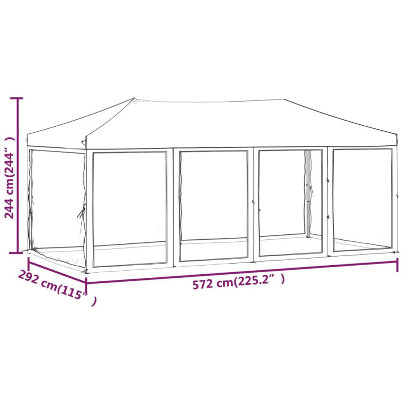 Produktbild för Hopfällbart partytält med sidoväggar antracit 3x6 m